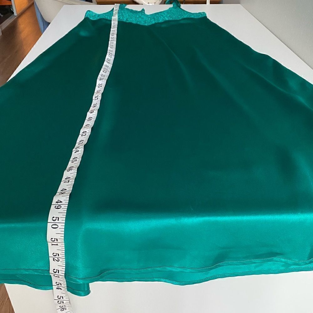 Vintage Morgan Taylor Emerald Green Lace Nightgown Negligee Maxi Dress Size L - Picture 11 of 14